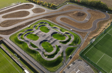 An aerial view of Evesham's new Velo Park
